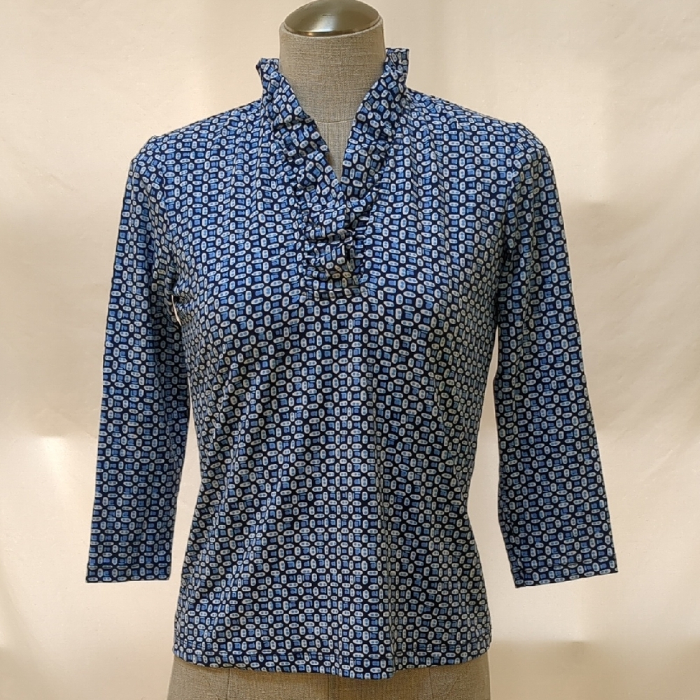 J. McLaughlin "Durham" Catalina Cloth Ruffled Top